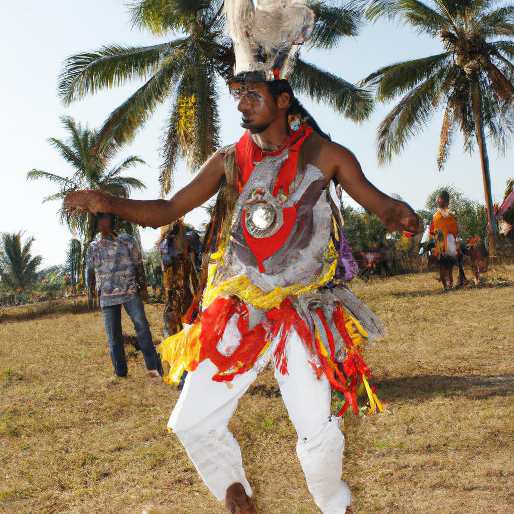 Man performing traditional tribal dance