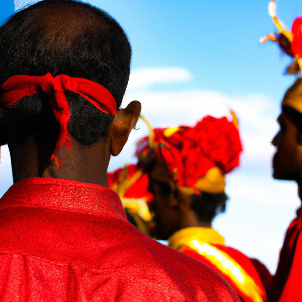 Person participating in sacred ceremony